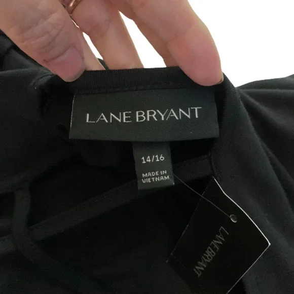 LANE BRYANT Black Strappy T-Shirt Midi Dress - NWT - Picture 9 of 11
